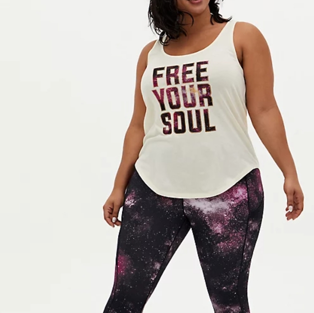 FREE YOUR SOUL IVORY WICKING ACTIVE TANK